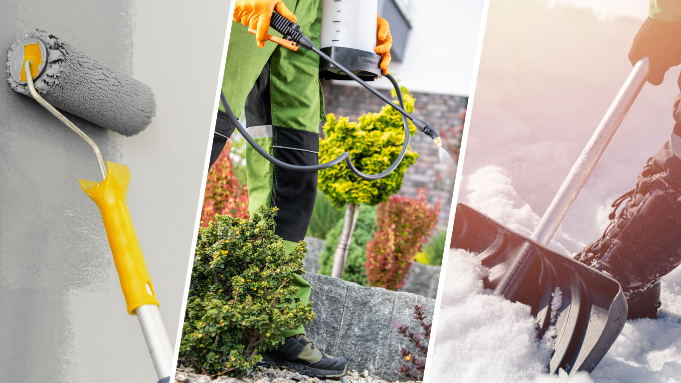 Malerarbeiten, Gartenarbeiten und Winterdienst